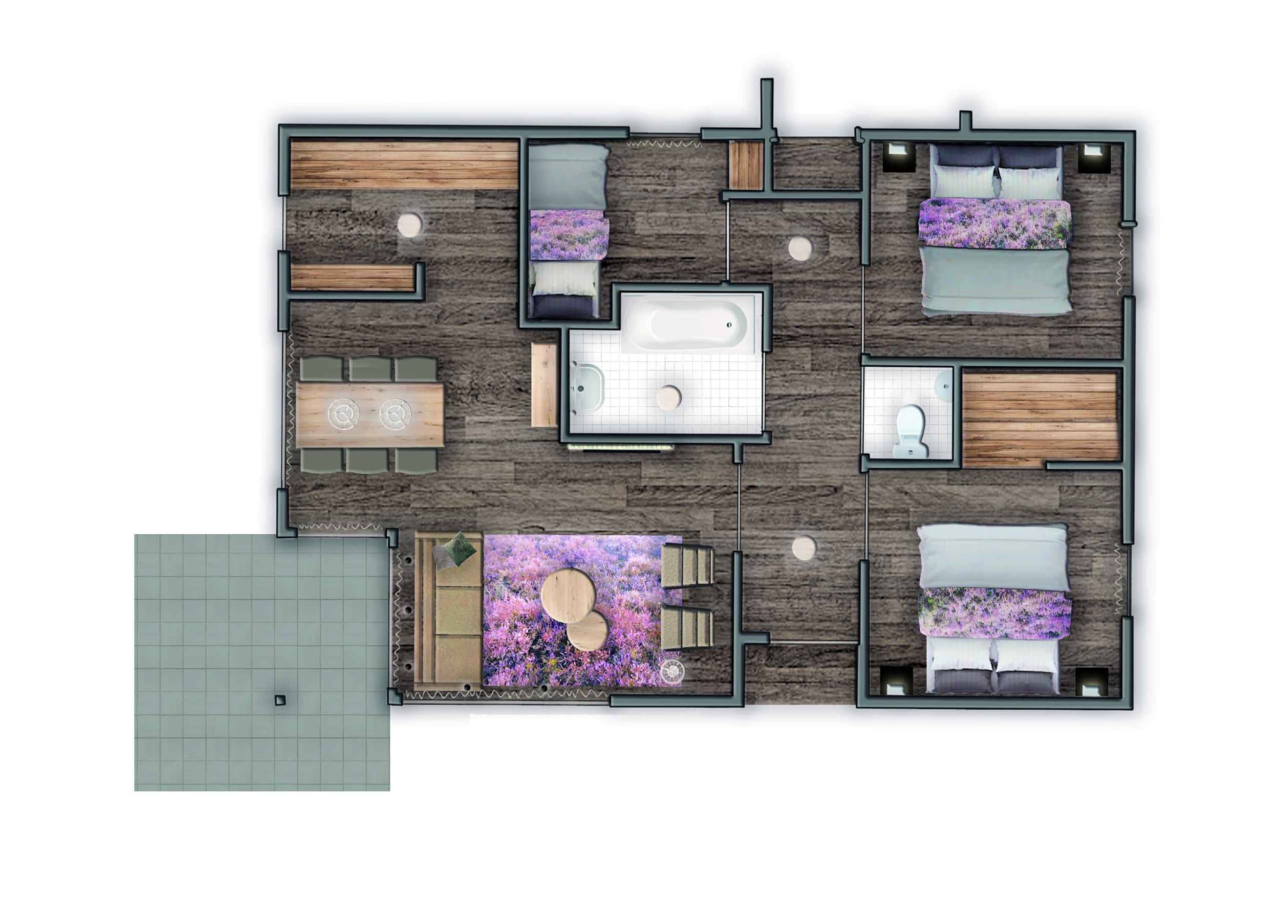 plattegrond-kidsbungalow-damhert-vakantiepark-