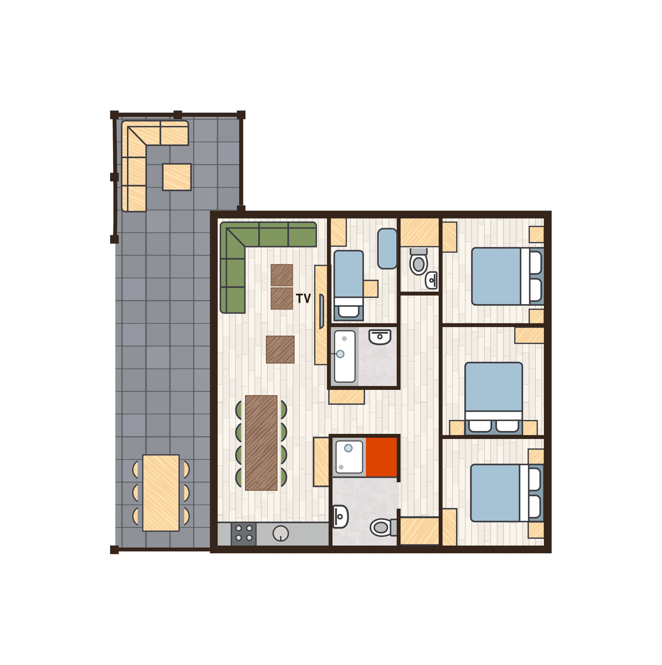 plattegrond-villa-alpaca-vakantiepark-dierenbo