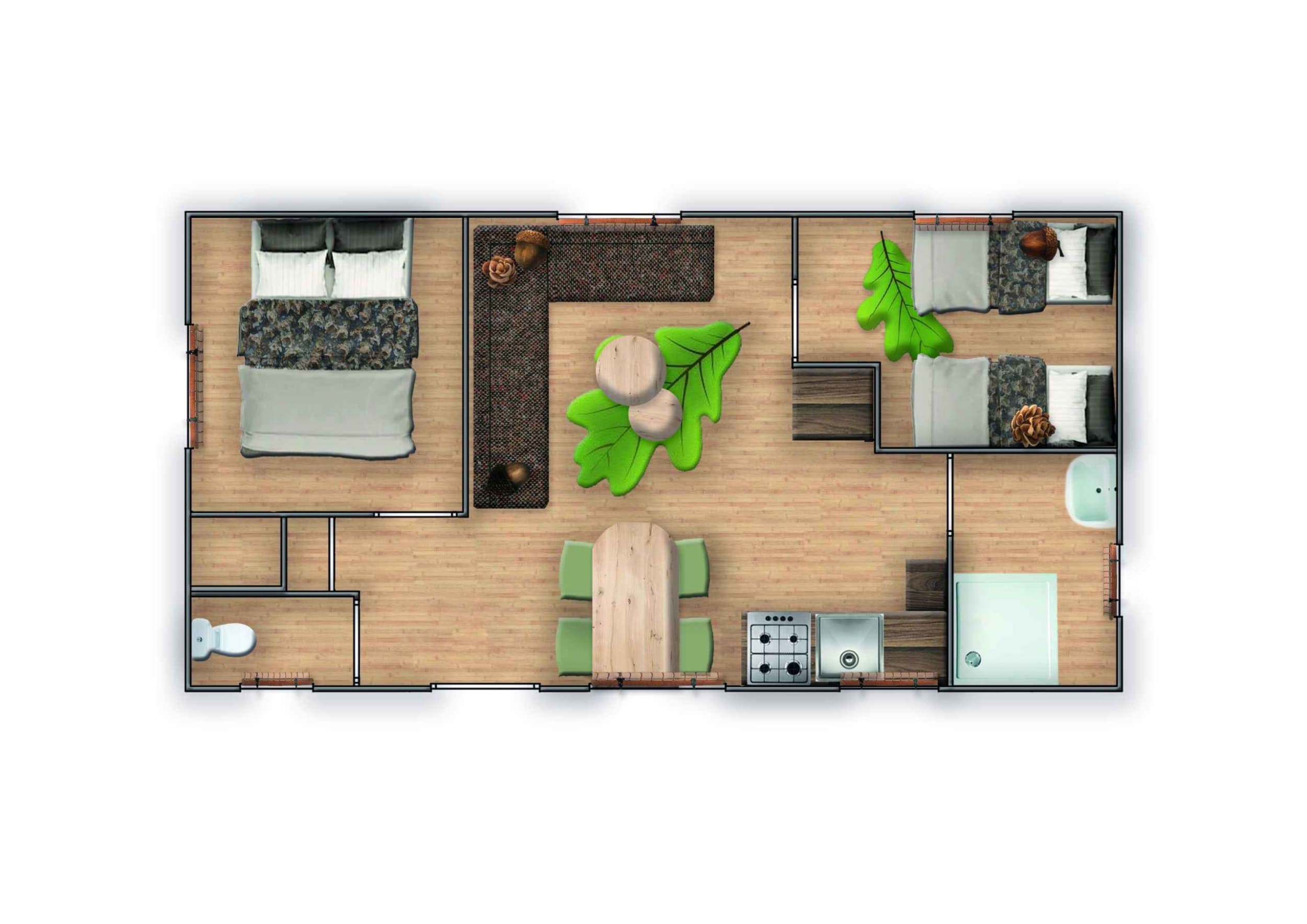 plattegrond-chalet-eekhoorn-vakantiepark-diere